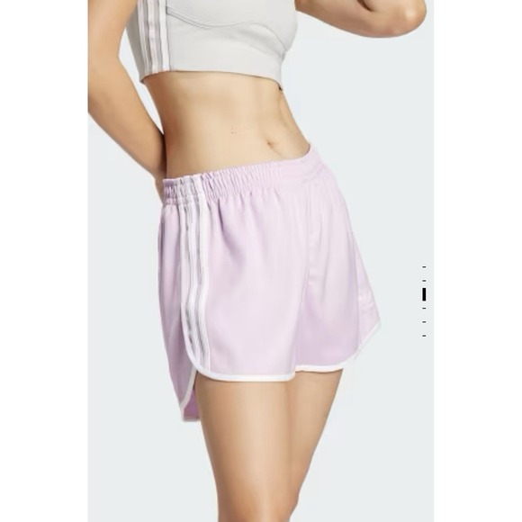 New adidas Originals Adicolor 3-Stripes Sprinter Shorts Women Small Light Orchid - Picture 5 of 6